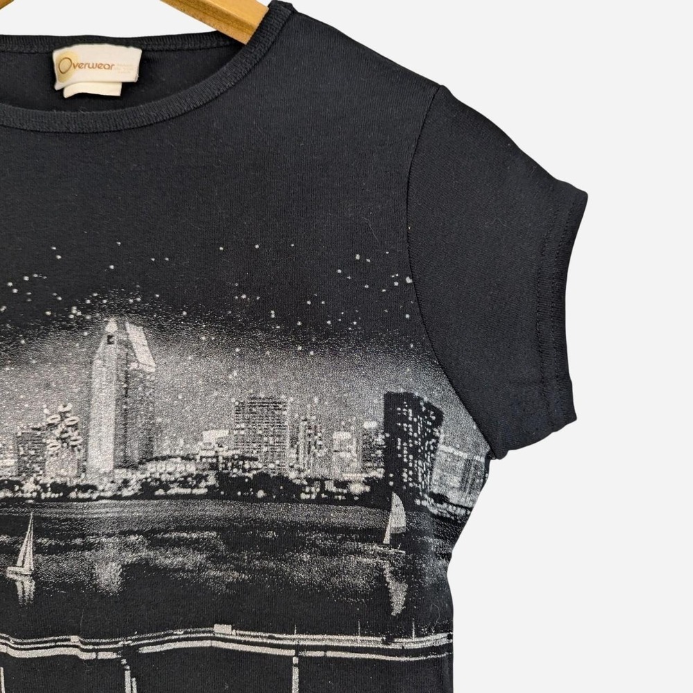 Vintage Overwear San Diego Skyline Graphic Tee Black Large - Picture 3 of 7